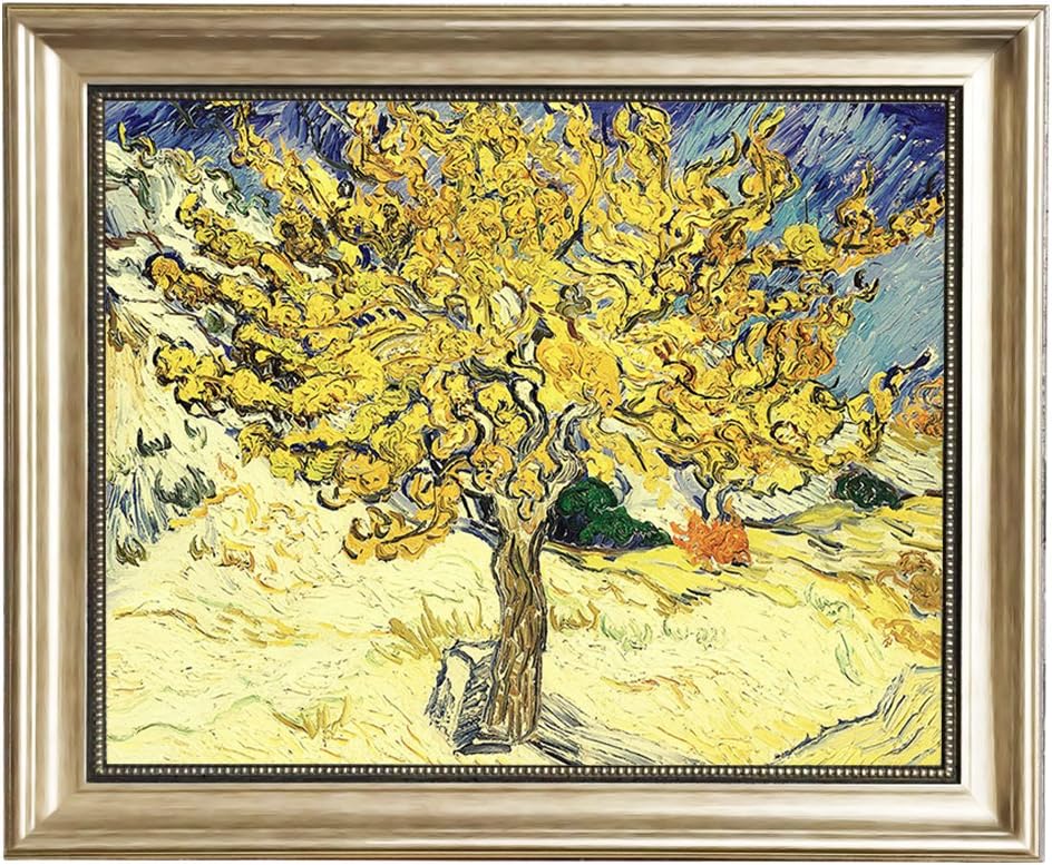 Eliteart - Starry Night Over The Rhone by Vincent Van Gogh Giclee Art Canvas Prints- Framed Size:27 3/5 x34 3/5