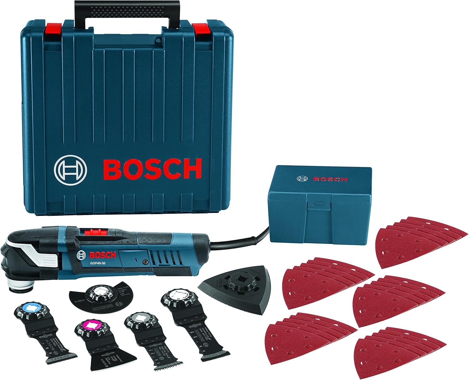 BOSCH Power Tools Oscillating Saw - GOP40-30C a��� StarlockPlus 4.0 Amp Oscillating MultiTool Kit Oscillating Tool Kit Has No-touch Blade-Change System, 32 Accessories and Case