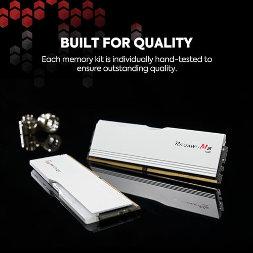 G.SKILL Ripjaws M5 Series (Intel XMP 3.0) DDR5 RAM 64GB (2x32GB) 6400MT/s CL32-39-39-102 1.40V Desktop Computer Memory UDIMM - Matte Black (F5-6400J3239G32GX2-RM5RK)