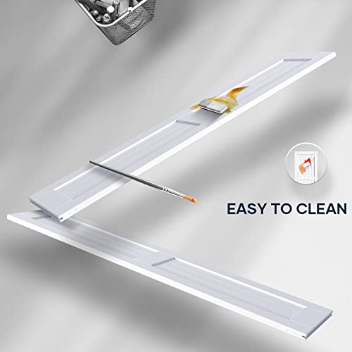 EaseLife 54 x 84 inch White Barn Door with 9FT Sliding Door Hardware Kit Included & Handle,Solid Wood Covered with Waterproof PVC Surface,DIY Assemblely,Easy Install,H-Frame,Fit 50-52in Wide Opening