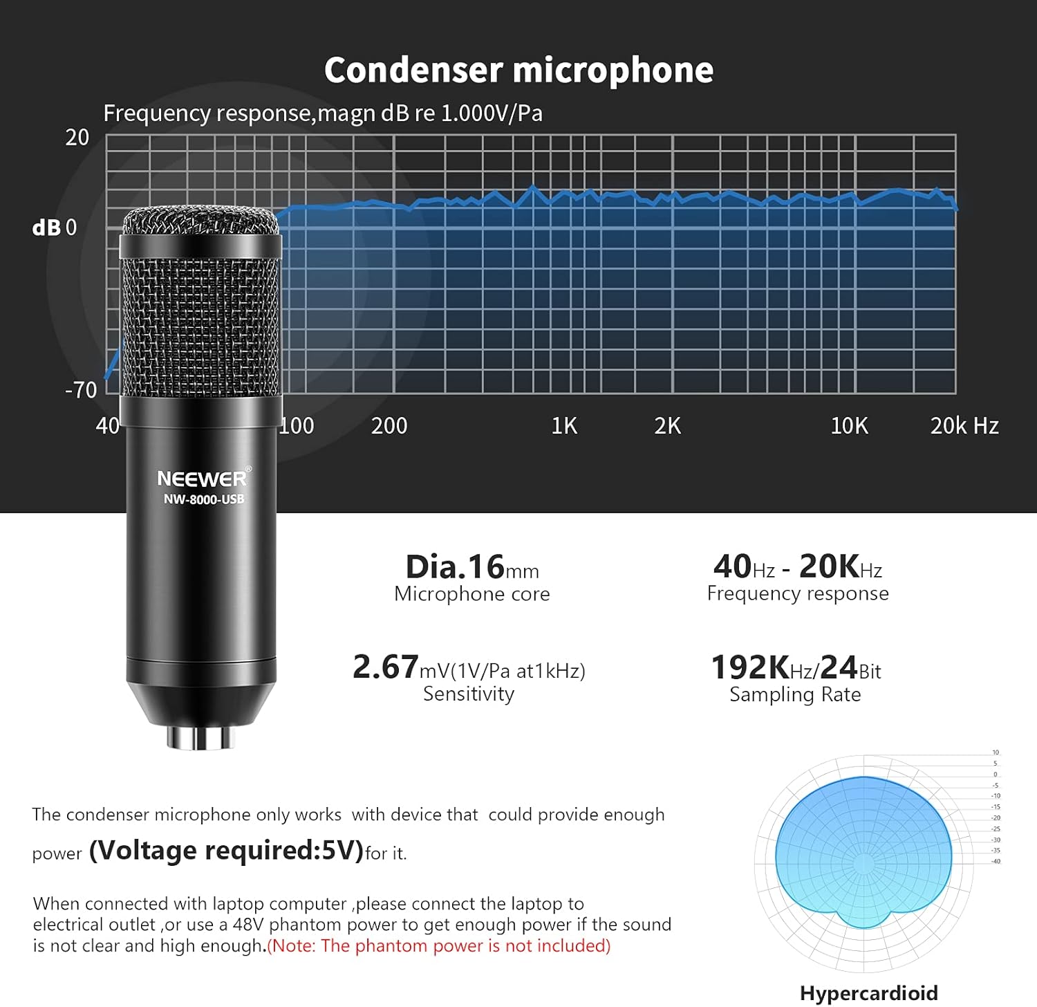 Neewer USB Microphone Kit, Plug & Play 192kHz/24-Bit Supercardioid Condenser Mic with Boom Arm and Shock Mount for YouTube Vlogging, Gaming, Podcasting, and Zoom Calls, NW-8000-USB, Black Pack of 2