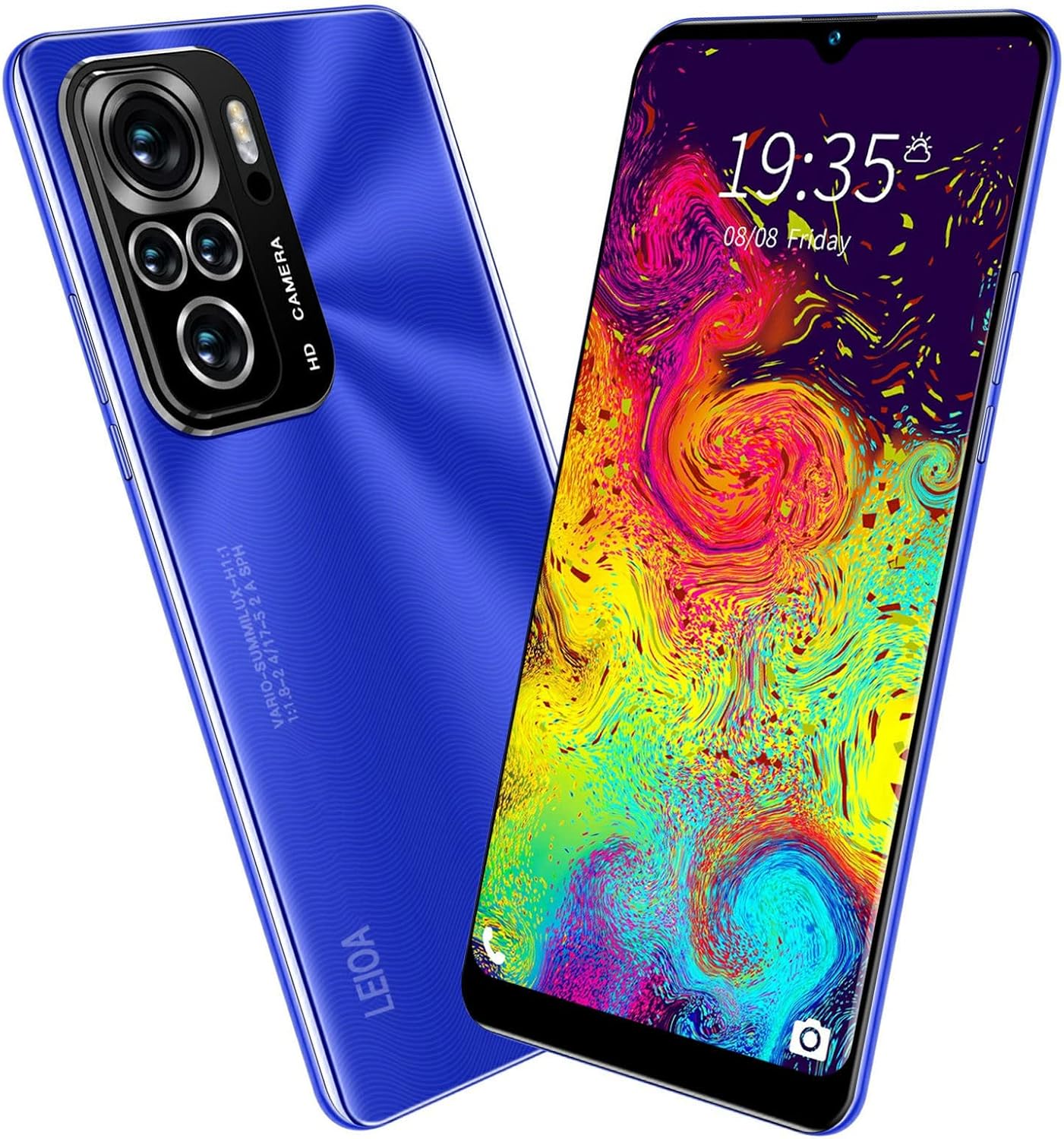 2022 New Unlocked Smartphone, Android 10.0 Unlocked Cell Phones 1+8GB 6.3 Inch Mobile Cell Phone HD Camera Touch Screen Dual SIM Cellphone Unlocked 5G Smart Phone for Father Childrens Gift (Blue) Pack of 2