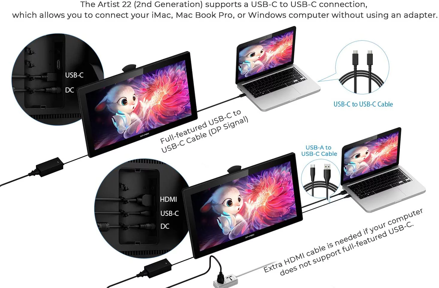 XP-PEN Artist 22 2nd Graphics Tablet,21.5 Inch Drawing Display,Digital Art Tablet with Screen,Animation Pen Display With Monitor for Windows Mac Laptop