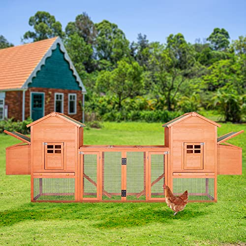 Large Metal Chicken Coop Hexagonal,Walk-in Poultry Cage Hen Run House,Steel Wire Dipped Plastic Mesh, with Water-Resident and Anti-UV Cover,Duck Rabbit,Birds Outdoor House(13.1 * 8.6ft)