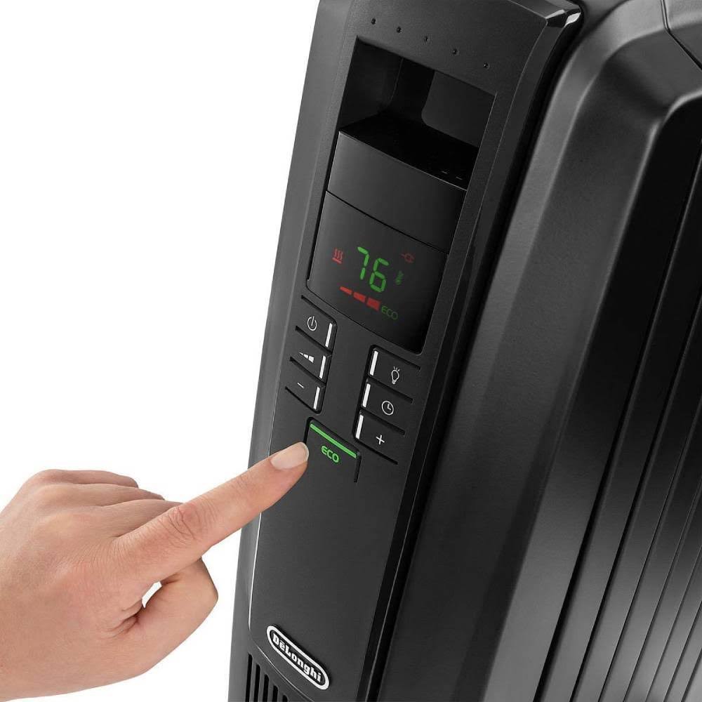 De&Longhi Oil-Filled Radiator Space Heater, Quiet 1500W, Adjustable Thermostat, 3 Heat Settings, Timer, Energy Saving, Safety Fe