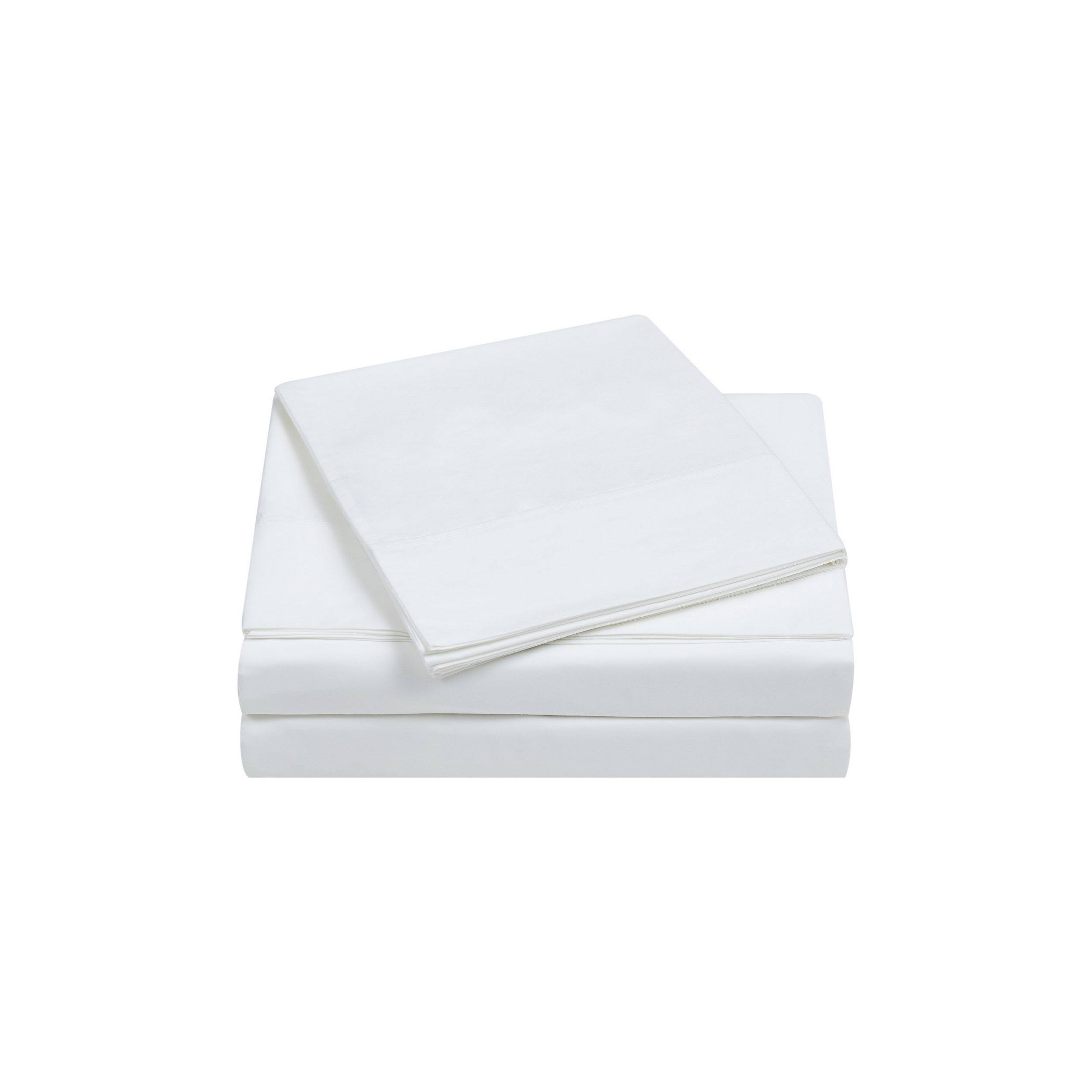 Charisma 400 Percale Sheet Set - White - Queen