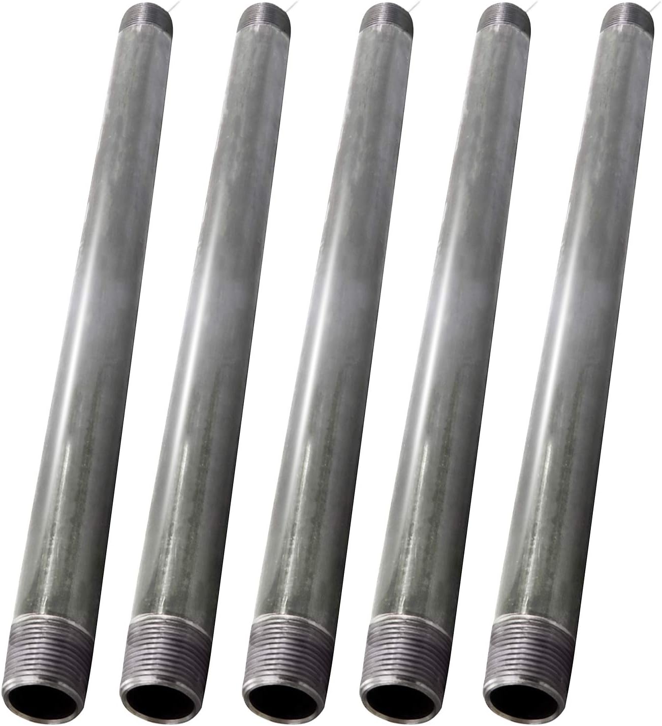 Supply Giant 1-1/4 Inch Galvanized Pipe, One And Quarter Inch Malleable Steel Pipes Fitting Build DIY Vintage Furniture, 1-1/4" x 36" (Pack Of 5) , Gray - QDHM1136-5