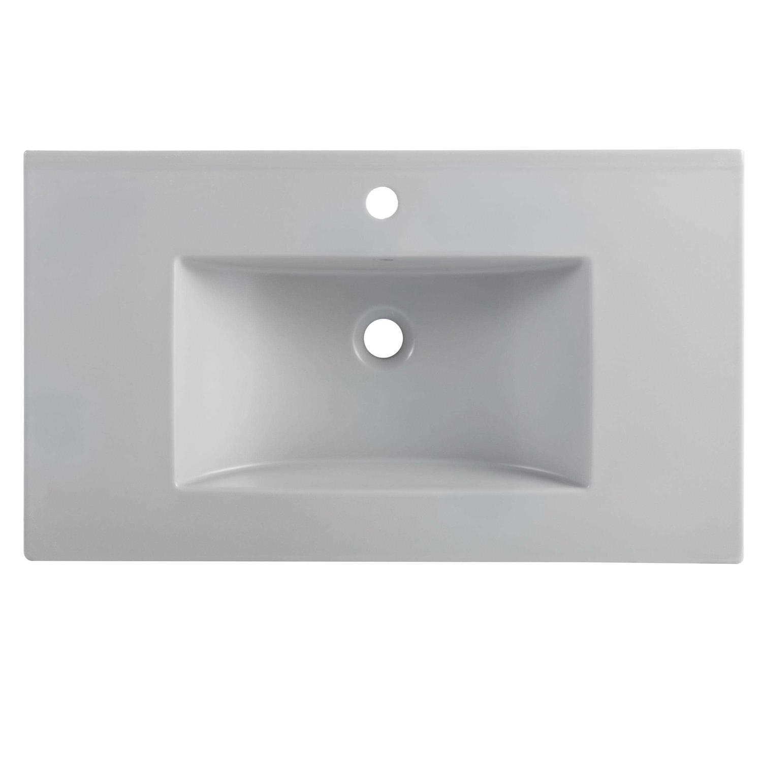 Saint Birch 32 Matt Grey Ceramic Single Bathroom Vanity Top With Sink - Shop Hardware Tools Online Store