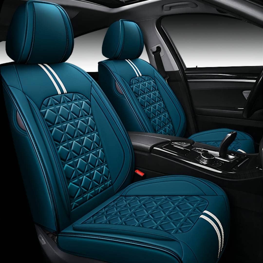 BGYFDU01 Seat Cover 5-Seater Full set, Universal Type, Suitable For Most Cars, Cars, SUV, Trucks, Pickup Ttrucks, Airbags Compatible With Synthetic Leather Car Seat Cushion Protectors (Black and pink)