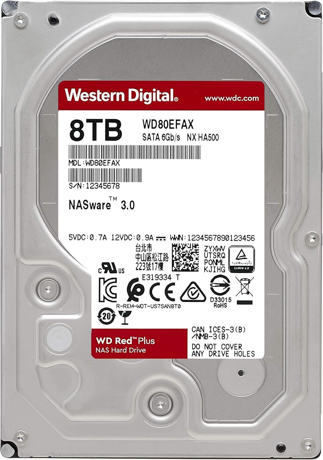 Western Digital 4TB WD Red Plus NAS Internal Hard Drive HDD - 5400 RPM, SATA 6 Gb/s, CMR, 64 MB Cache, 3.5 - WD40EFRX