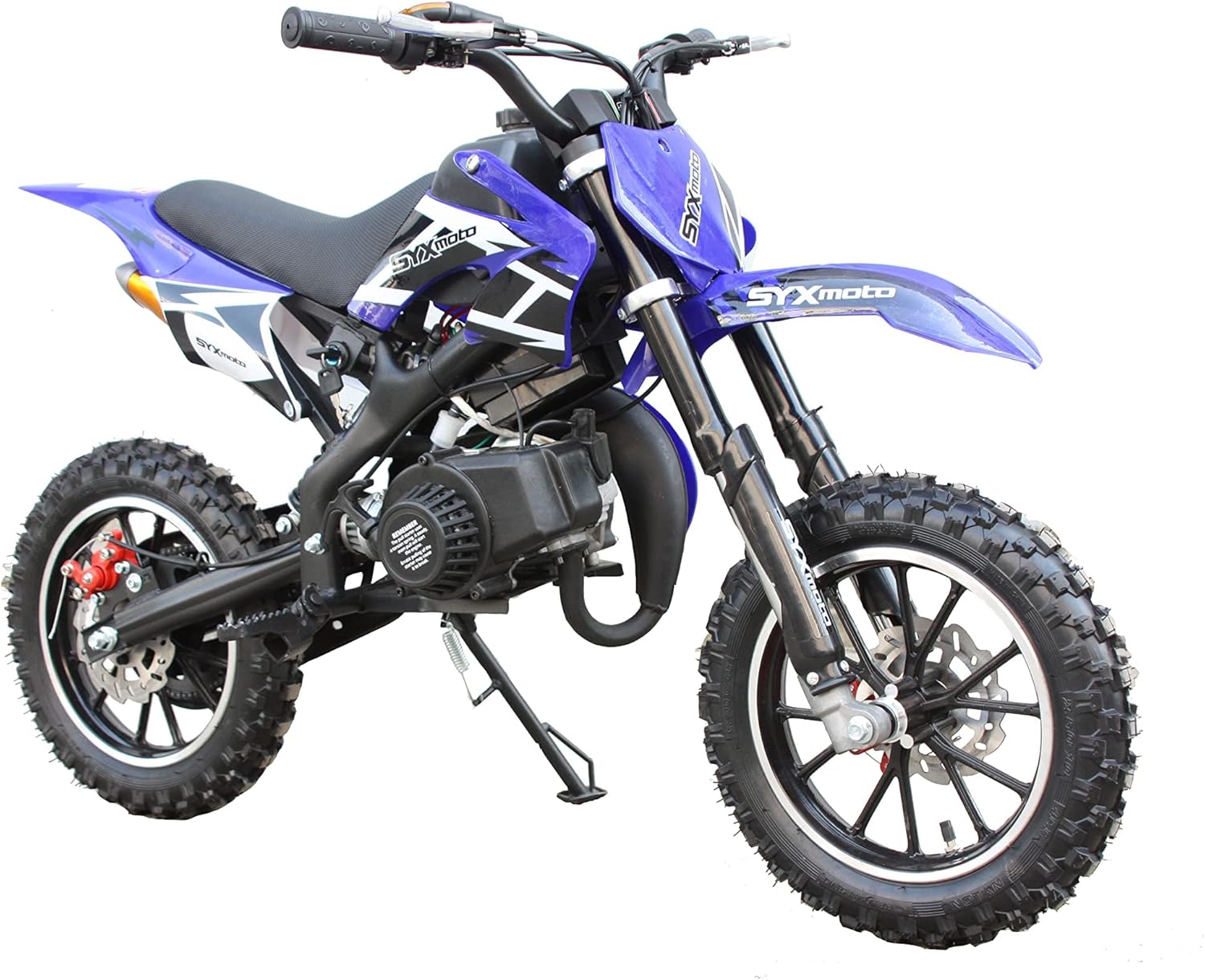 SYX MOTO Electric Start Kids Dirt Bike Holeshot 50cc Gas Power Mini Dirt Bike, BLUE