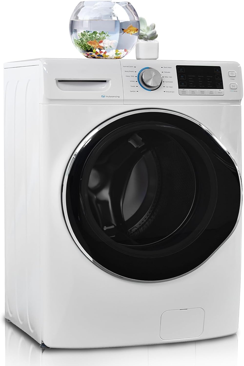 Front Load Washing Machine 4.5 Cu. Ft Washer Machine 27IN Large Capacity 12 Washing Cycles Super Speed Clothes Washing lavadora for Apartment RV, Steam Refresh