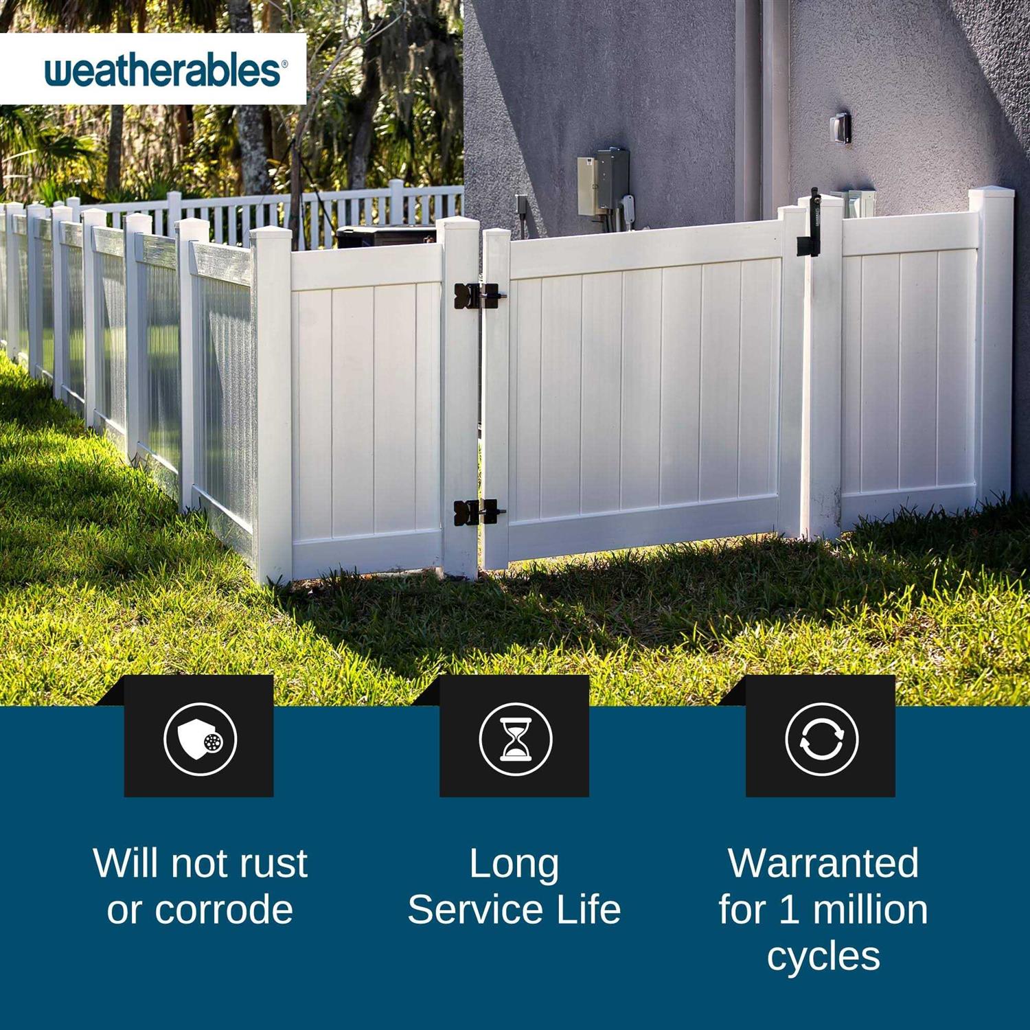 Weatherables Trident 10 in. Black Nylon Polymer Pool Safety Gate Latch - Shop Hardware Tools Online Store