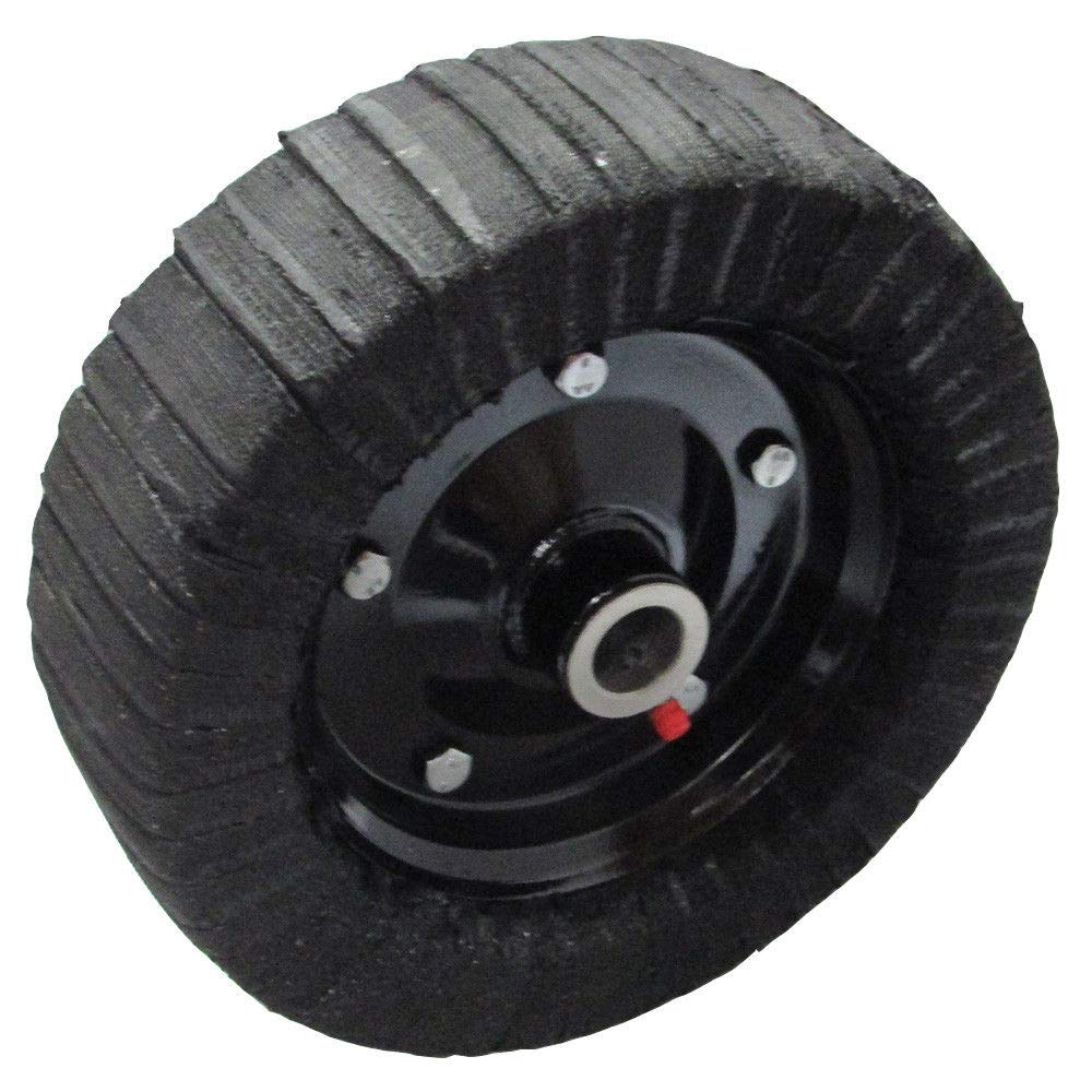 New Aftermarket 10" Laminated Tire and Wheel 10" x 3/4" Axle Flat Free for Finishing Mower Groom Pack of 2