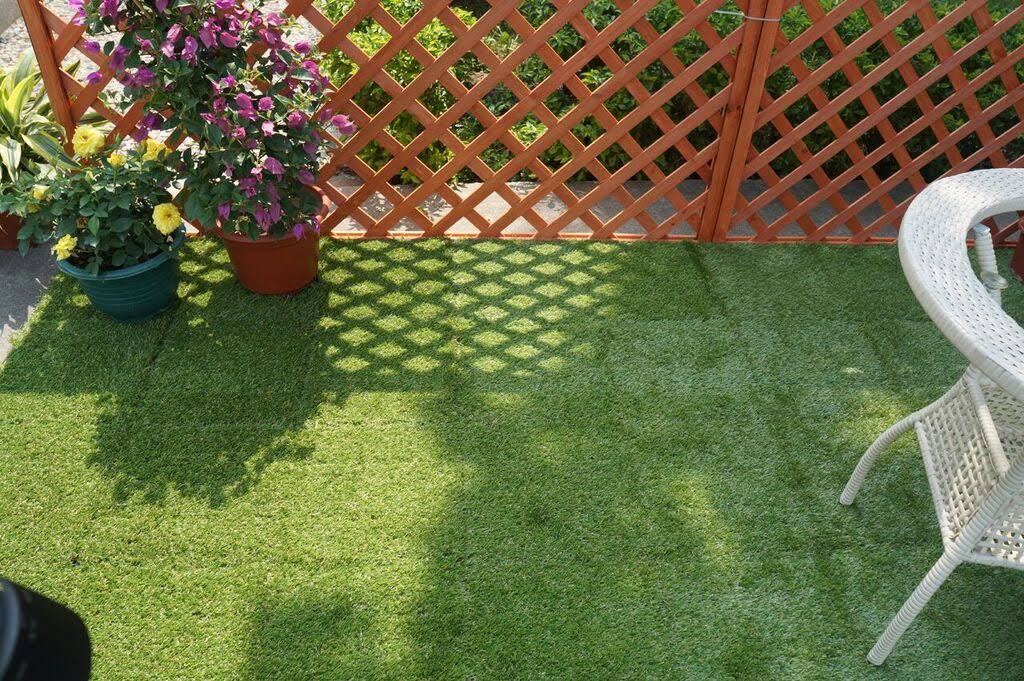 Courtyard Casual Artifical Grass Deck Tile, 9 PC Set, Size: Green - Plastic