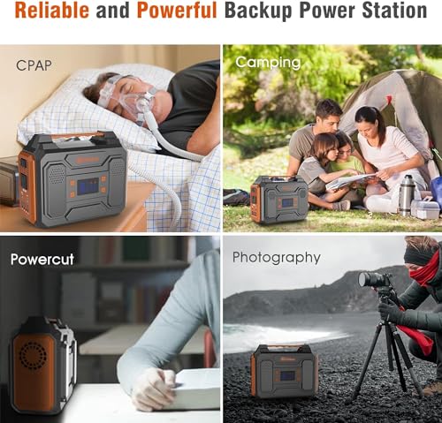 Portable Power Station,ZeroKor Outdoor Generator with DC AC Outlet for Home Use Camping RV Travel