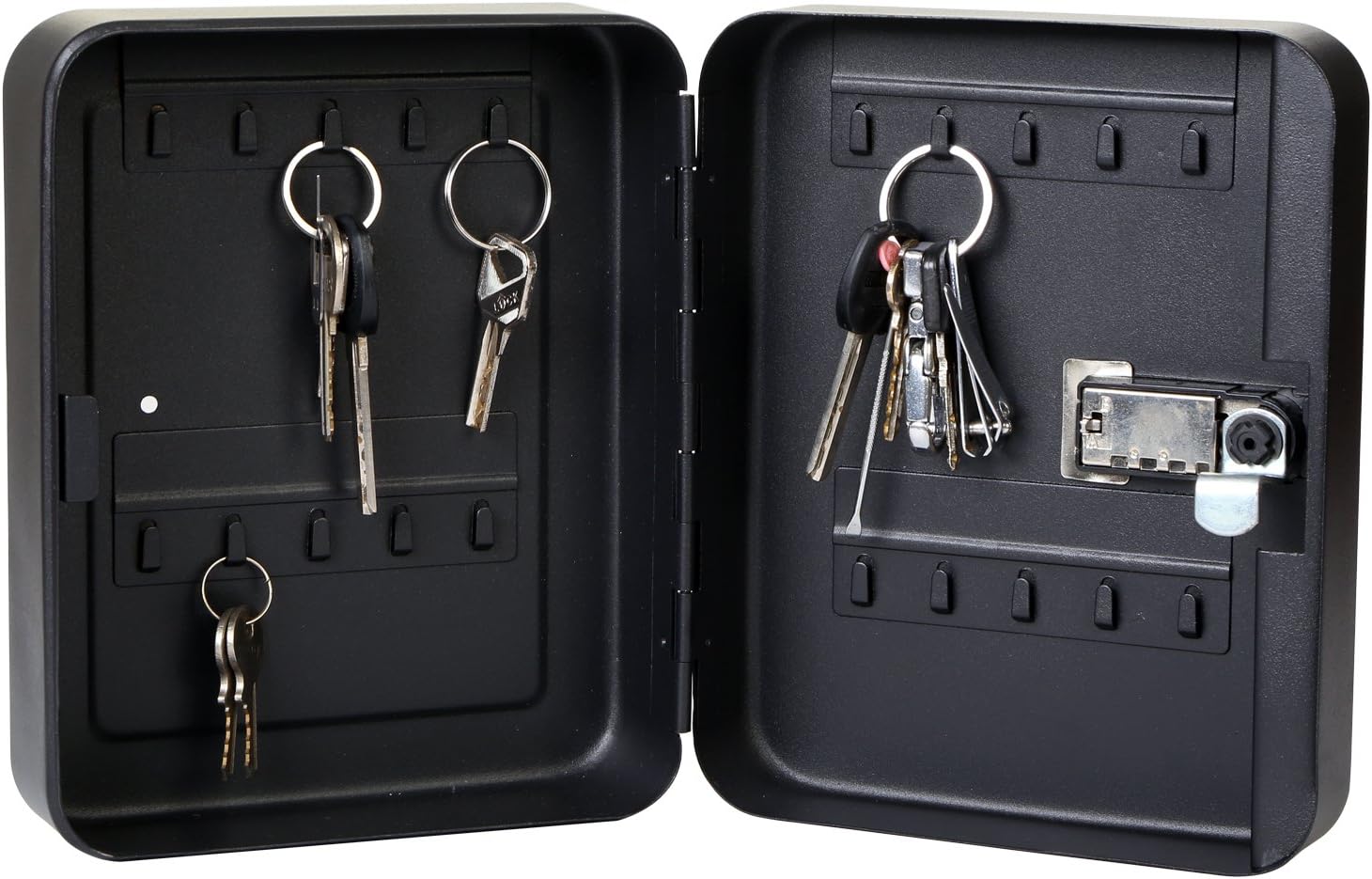 Steel Key Cabinet Box with 24 Key Slots and 24 Key Tags, Security Key Box with Combination Lock, Black