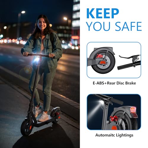 SISIGAD Electric Scooter Adults 10" Tires, 600W Peak Motor, Max 22 MPH Speed, 30 Miles Long Range, Portable Folding E-Scooter for Commuting with Dual Brakes, LCD Display APP Control