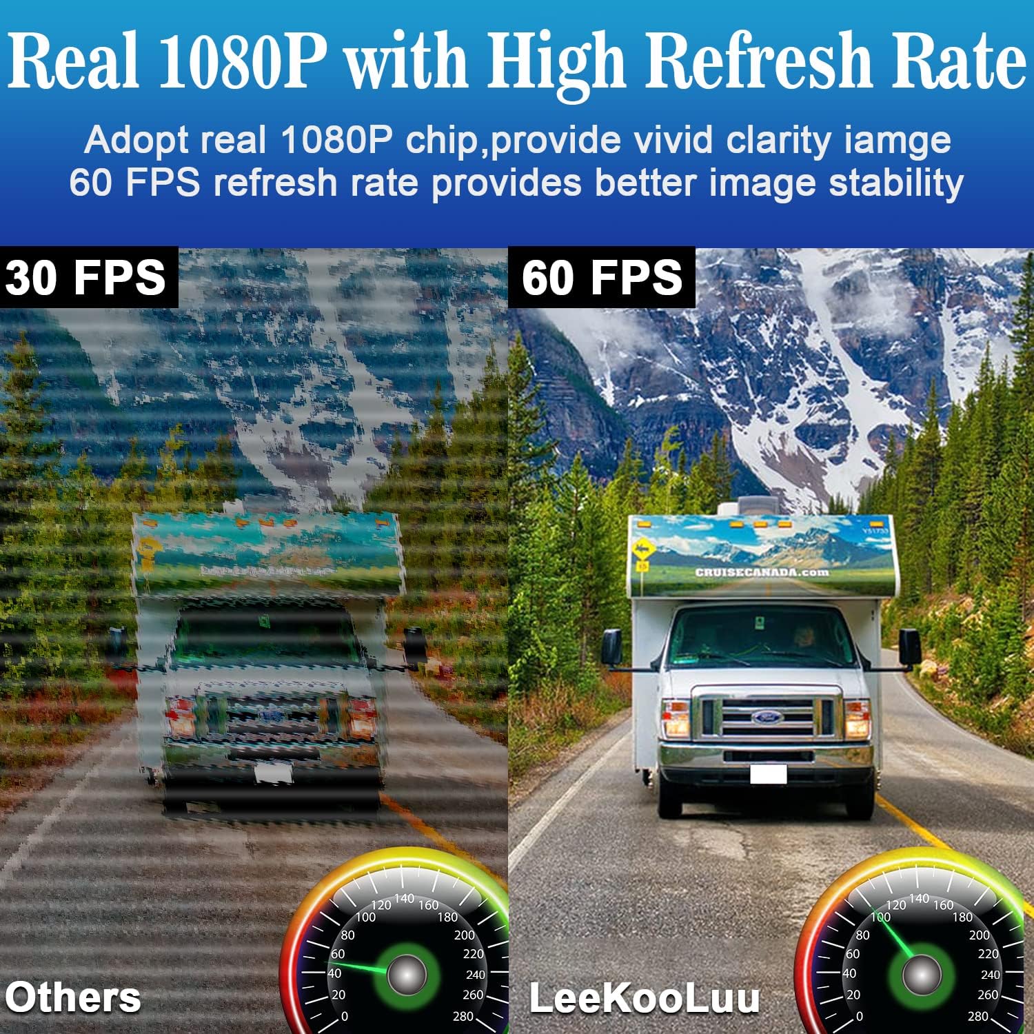 Wireless Backup Camera for RV,Split Screen 7 Inch HD 1080P DVR Monitor Wireless License Plate Backup Camera & Wireless RV Camera Add Up to 4 Cameras LeeKooLuu LK6