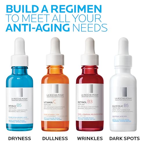 La Roche-Posay Pure 10% Vitamin C Serum For Face With Hyaluronic Acid & Salicylic Acid, Hydrating & Brightening Serum, Boost Radiance & Reduce Wrinkles, Paraben Free, Stocking Stuffers
