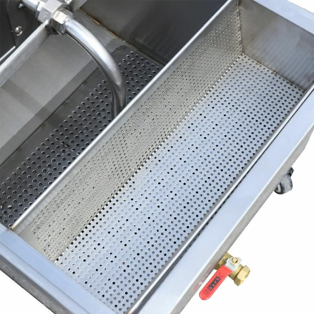 Fryer Oil Filter, 55L Large Capacity Commercial Fryer Oil Filter Cart Machine With Oil Unloading Valve, Portable Kitchen Oil Filter System With Universal Casters For Fried Food Production
