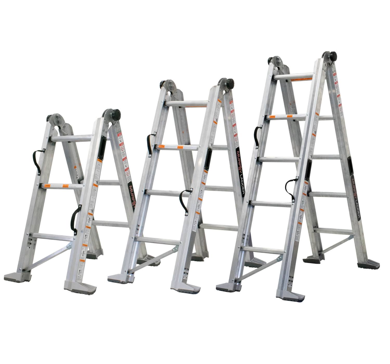 Murphy Ladder 7 ft. H 10 ft. Reach Aluminum Fully Compactable Multi-Position Ladder with Wall Mount 375 lbs. Capacity Type IAA M