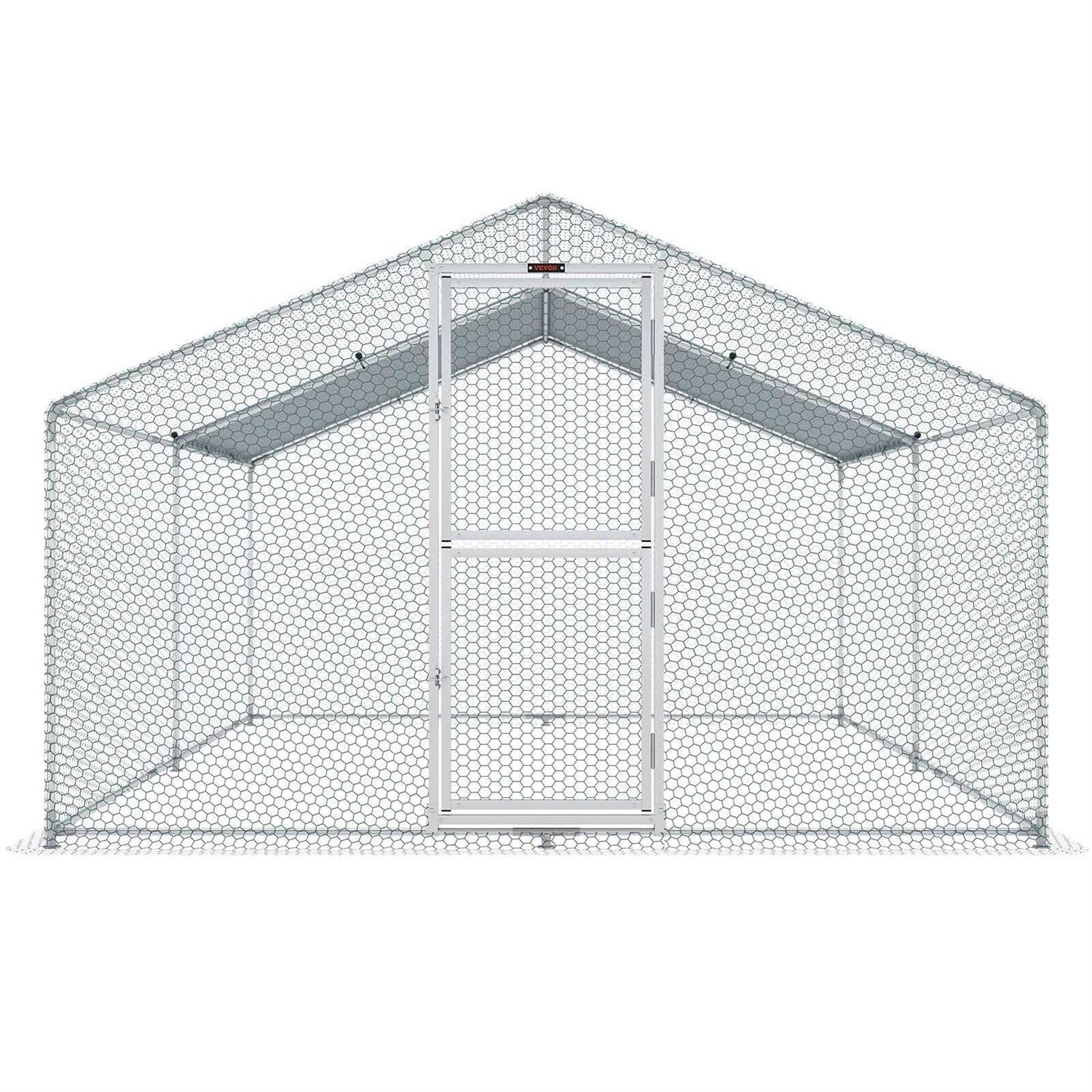 VEVOR Large Metal Chicken Coop with Run Walkin Chicken Coop for Yard with Waterproof Cover - Pet Supplies online store