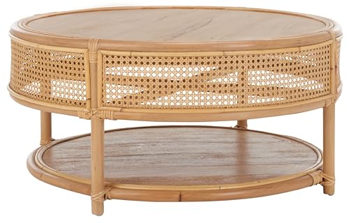 SAFAVIEH Home Collection Arvid Natural Brown Solid Wood Coffee Table (Fully Assembled)
