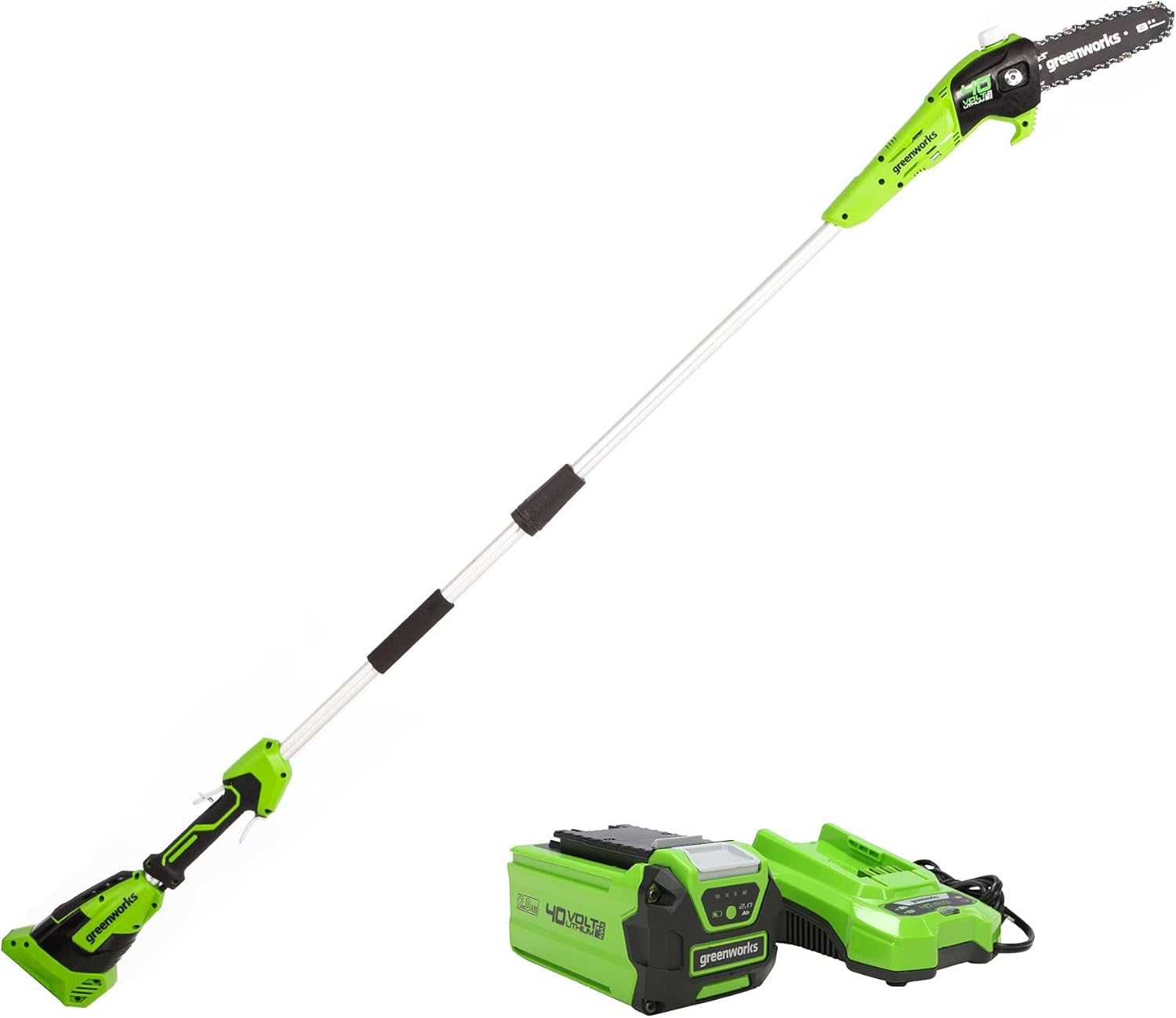 Greenworks 40V 8-Inch Cordless Polesaw, 2.0Ah Battery and Charger Included