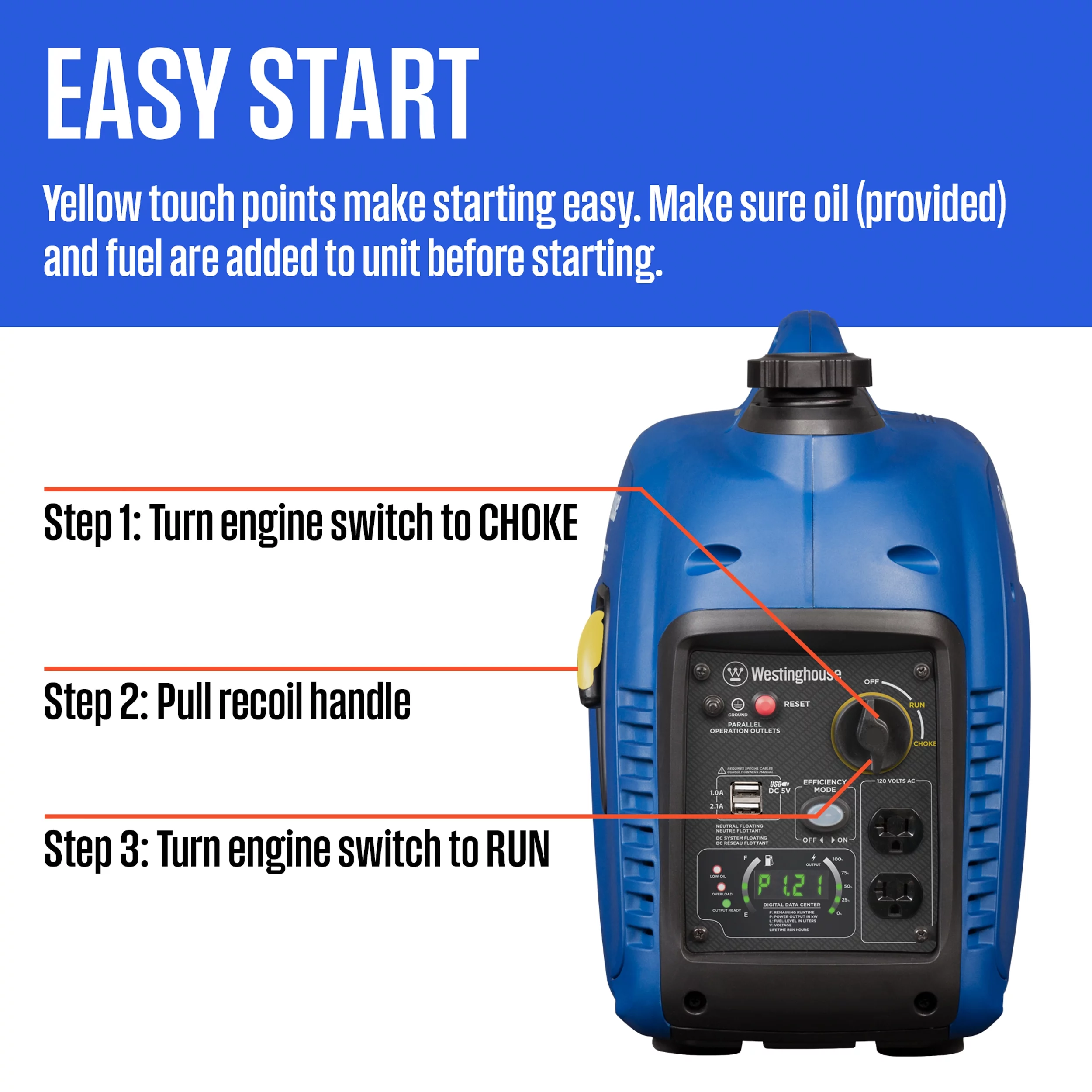 Westinghouse 2800 Peak Watt Portable Gas Inverter Generator