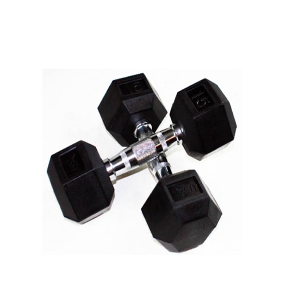Troy Barbell HD-035R 35 lbs 6-Sided Rubber Hex Dumbbell Black