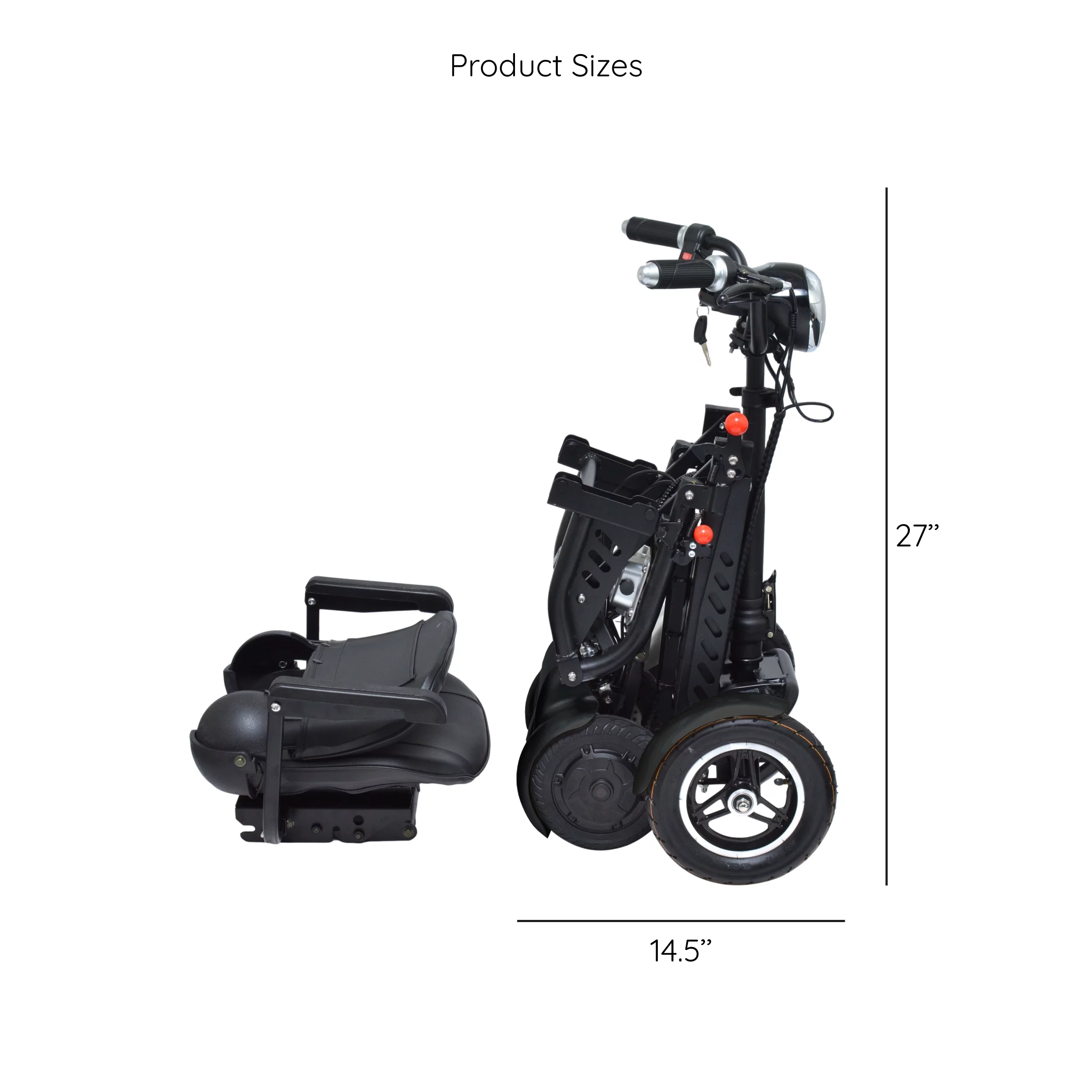 Bangeran Electric Mobility Scooter, 4 Wheel Foldable Portable, Up to 12 Miles - Blue