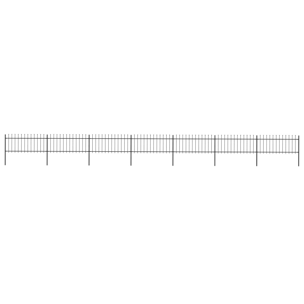 vidaXL Garden Fence with Spear Top Steel 468.5x22x31.5x22 Black