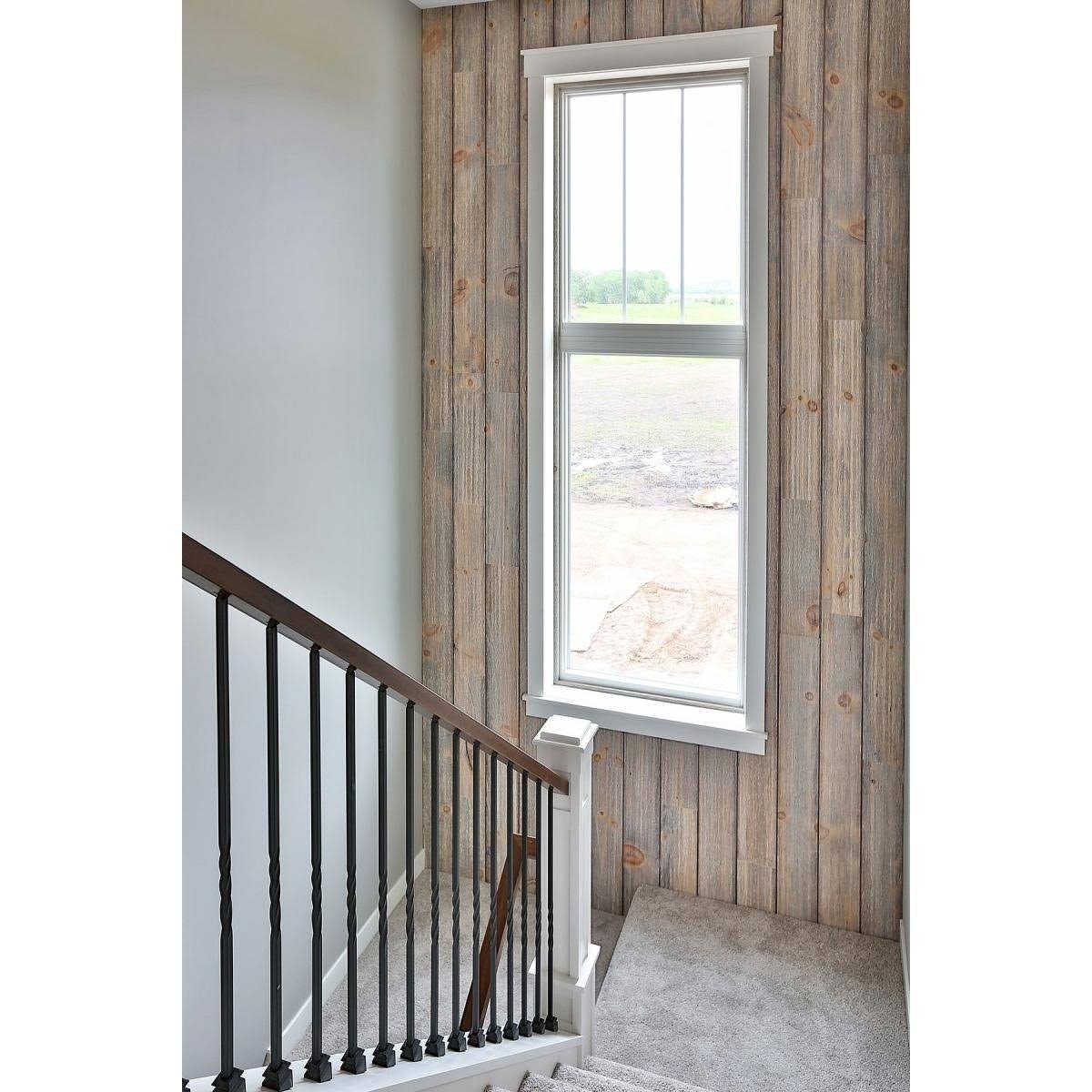 Ekena Millwork 8 1/4x22W x 96x22L Barntique Gaynes Reversible Ship Lap or Nickel Gap Barnwood Wall Coverings in White Wash Finis