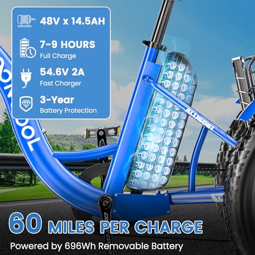 MOONCOOL Electric Tricycle Trike for Adults 350W 36V Removable Battery 24/26 Inches 7 Speeds 3 Wheels Electric Bikes Bicycle for Adults, Three Wheel Electric Cruiser Tricycle