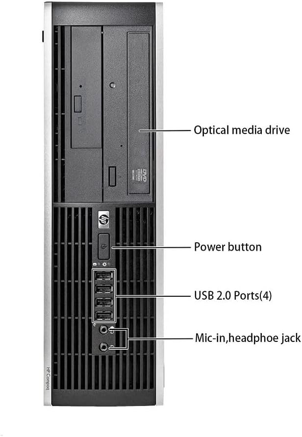 HP Elite 8300 Small Form Factor PC with Intel Quad Core i5-3470 Processor, 16GB DDR3 Memory, 256GB SSD + 2TB HDD, Windows 10 Professional - Black
