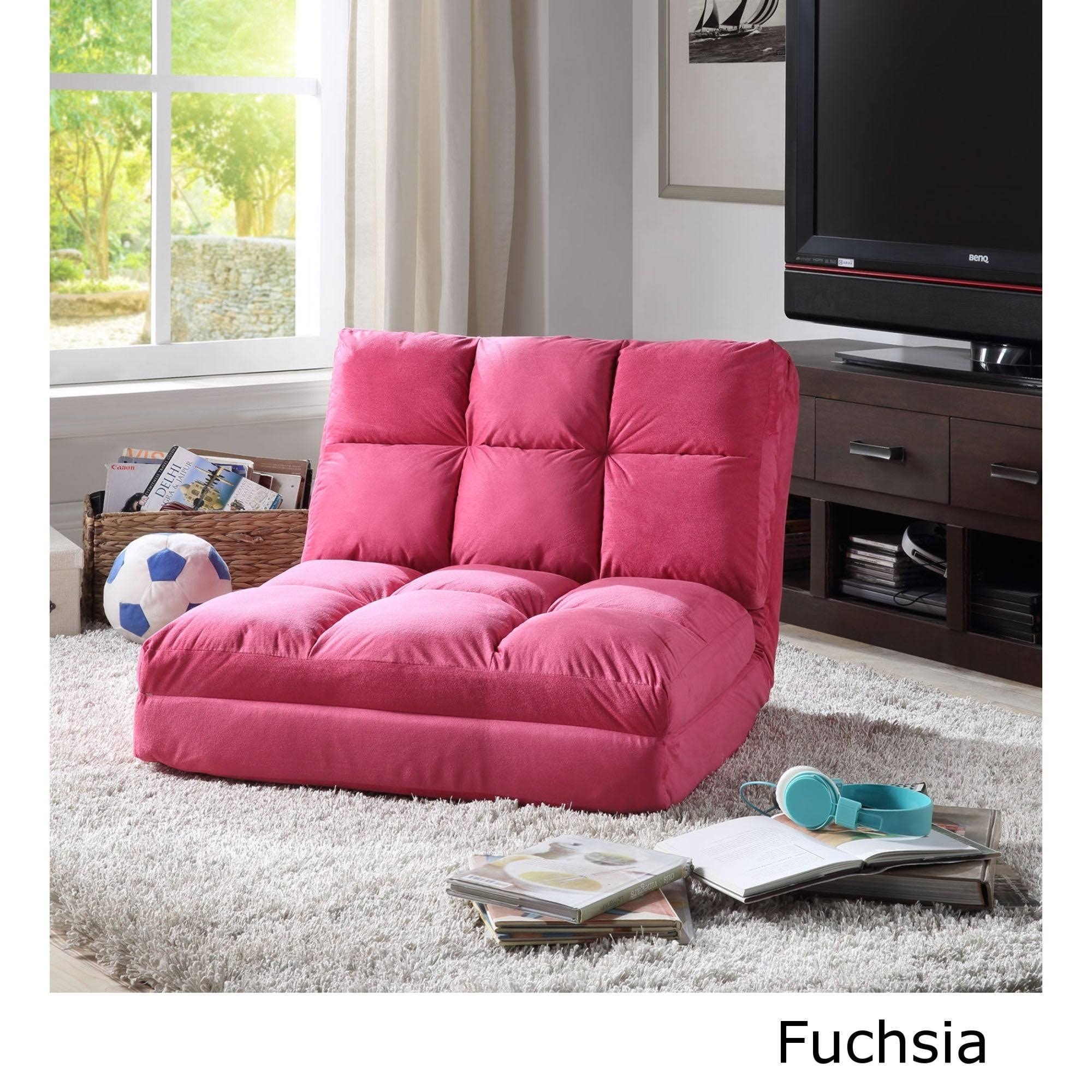 Loungie Microsuede 5-Position Convertible Flip Chair/ Sleeper (Purple)