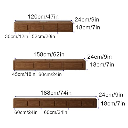 Wooden Floating TV Unit, Floating TV Stands for Living Room, Media Console Cabinet for Under TV Storage, Entertainment Center (Color : Brown 158cm/62in)