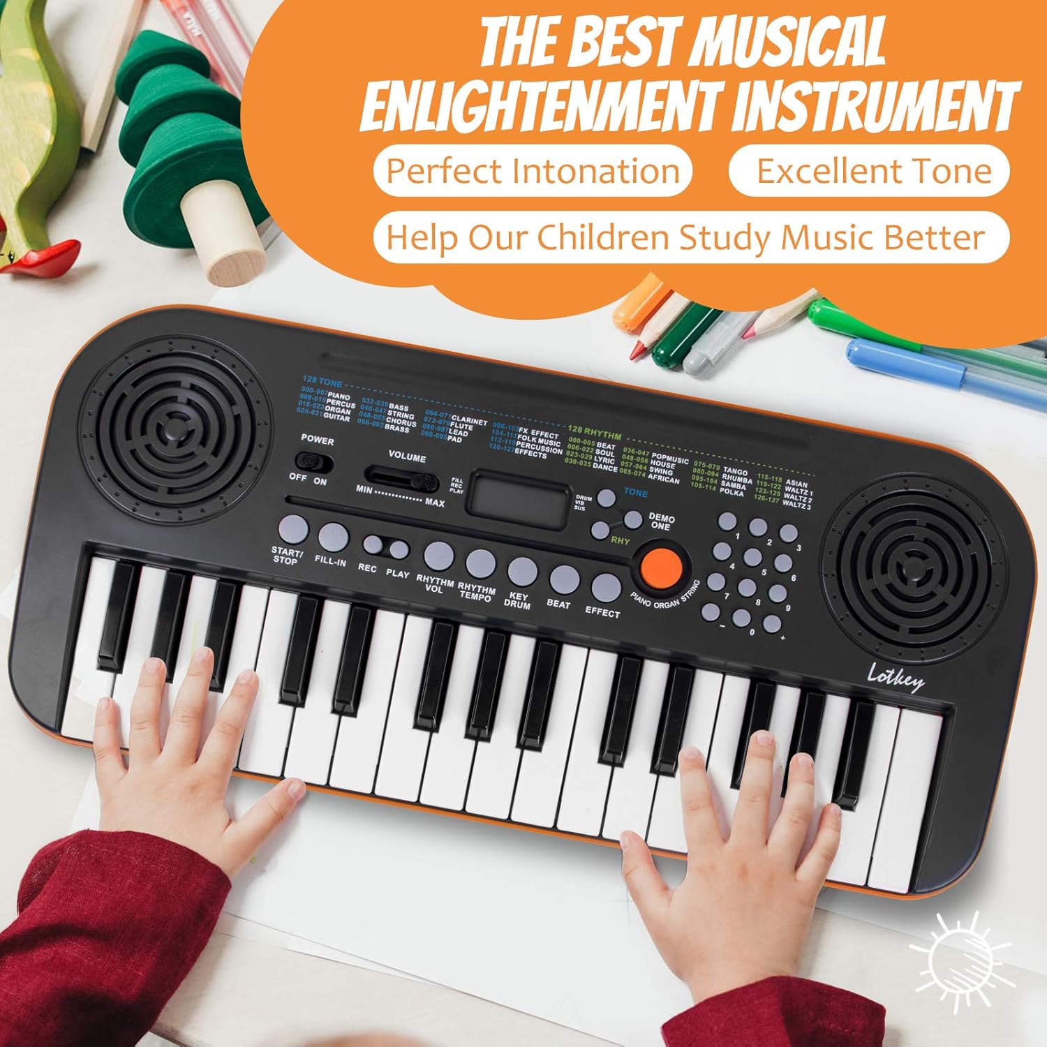 Kmise Mini Keyboard Piano 32 Key Small Portable Digital Electronic Keyboard with 30 Demo Songs Musical Gift for Beginners Kids Pack of 2