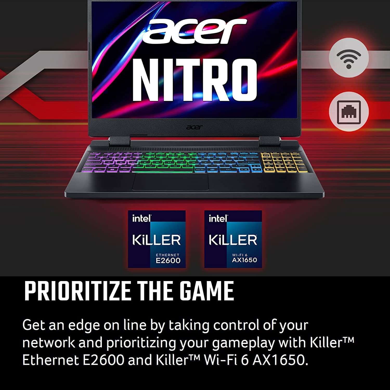 Acer Nitro 5 An515-58 An515-58-78bt 15.6 Gaming Notebook - Full Hd - 1920 X 1080 - Intel Core I7 12th Gen I7-12650h Deca-core [10 Core] 2.30 Ghz - 16 Gb Total Ram - 512 Gb Ssd -