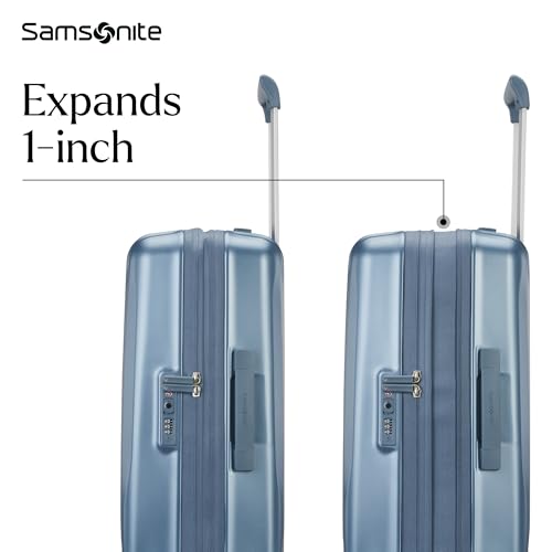 Samsonite UpLIFT 19" Lightweight Hardside Carry-On Luggage with Spinner Wheels - Expandable - Airline-Approved, Polycarbonate Hard Suitcase for Ultra Lightweight Travel - Silver Shimmer
