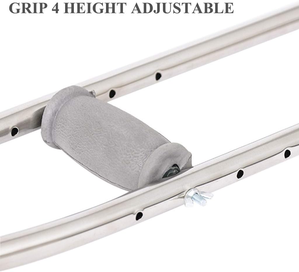 Tall Adult Walking Crutches,Lightweight Stainless Steel Medical Underarm Crutches with Height Adjustable,Retractable Anti-Slip Walker Fashionable