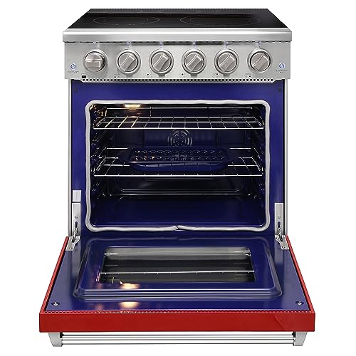 KOSTCH 30 inch Professional Electric Range with 5 Heating Elements Cooktop, 4.55 Cu. Ft. Convection Oven Capacity, Smooth Glass Top, in Stainless Steel, KOS-30RE06H