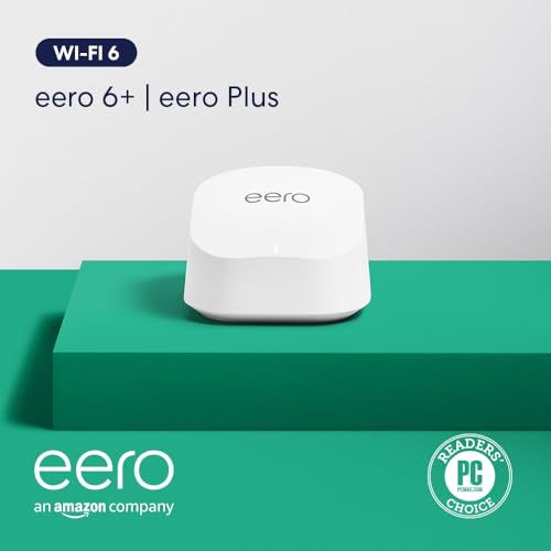 Amazon eero 6+ mesh wifi router (newest model) - Say goodbye to wifi dead spots, Coverage up to 4,500 sq. ft., Connect 75+ devices, 3-pack