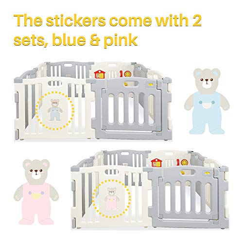 Kidzone Baby Playpen Kids 8 Panel Safety Play Center Yard Home Indoor Outdoor Pen Play Pen Children Activity (Blue)