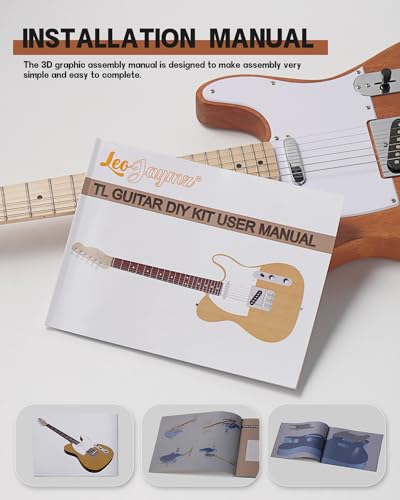 Leo Jaymz DIY Single Cut Electric Guitar Kits with Mahogany Body and Neck - Rosewood Fingerboard and All Components Included (LP Hollow)