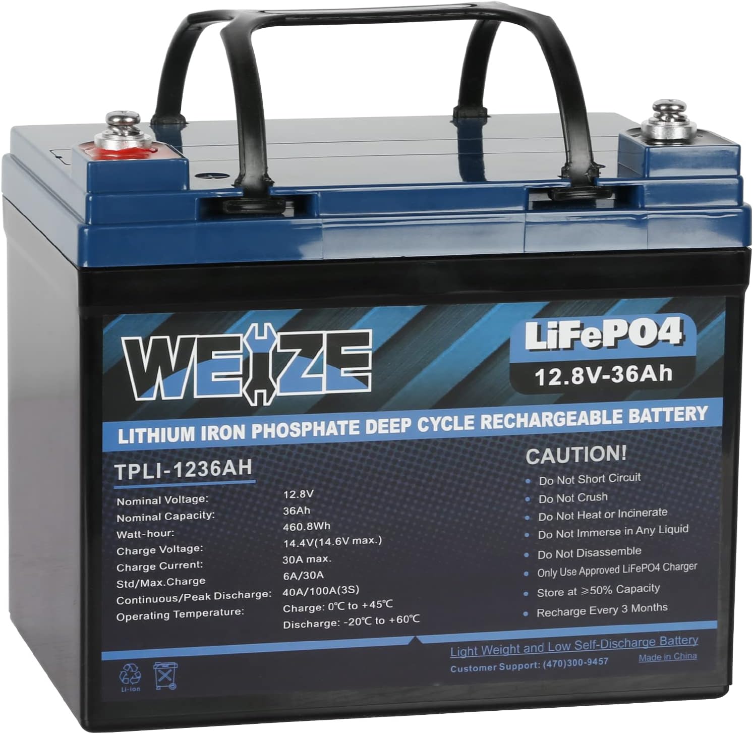 Weize 12V 200Ah LiFePO4 Lithium Battery, Up to 8000 Cycles, Built-in Smart BMS, Perfect for RV, Solar, Marine, Overland/Van, and Off Grid Applications