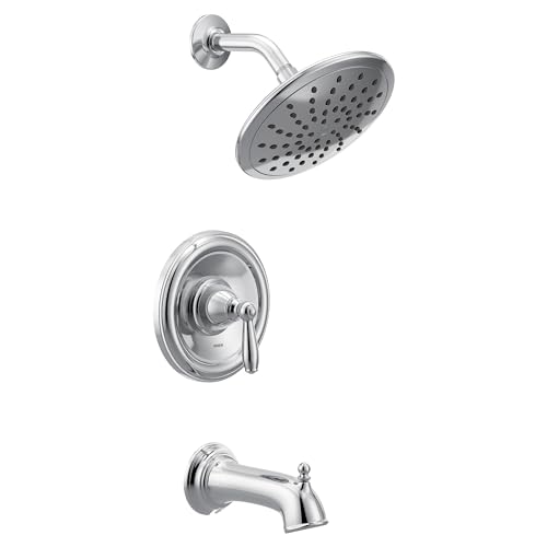 Moen Brantford Oil Rubbed Bronze Posi-Temp Tub and Shower Trim Kit, Including 8-Inch Eco-Performance Rainshower, Shower Lever, and Tub Spout, Valve Required, T2253EPORB