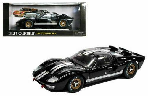 1966 Ford GT-40 Mk II 1:18 Scale (Black/Silver Stripes)