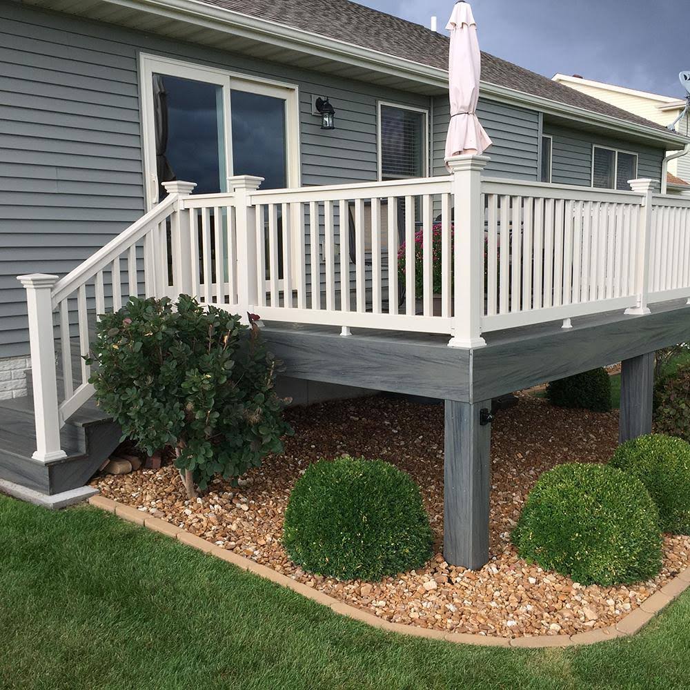 Weatherables Vanderbilt 3 ft. H x 8 ft. W White Vinyl Railing Kit